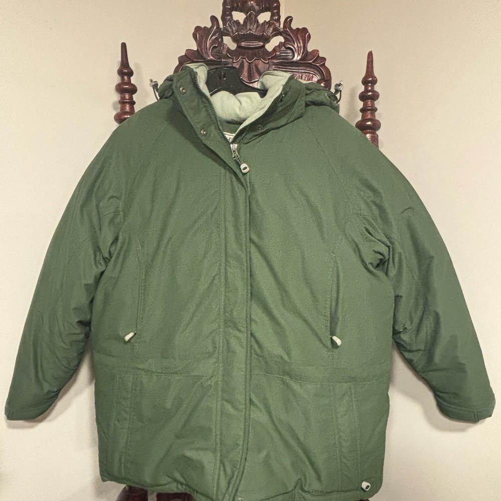 VTG LL Bean Women's Goose Down Winter Green Gore-Tex Coat Jacket Parka Large